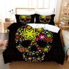 Home Bedding Set Queen King Full Size Twin Skull Print Duvet Cover Adult Duvet Cover and Pillow Cover Bedding