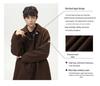 Men's Mid-Length Wool Coat - Dragon & Phoenix Design, Autumn/Winter Korean Style, Thick Windbreaker, Loose Fit, Trendy Brand Lapel Jacket.