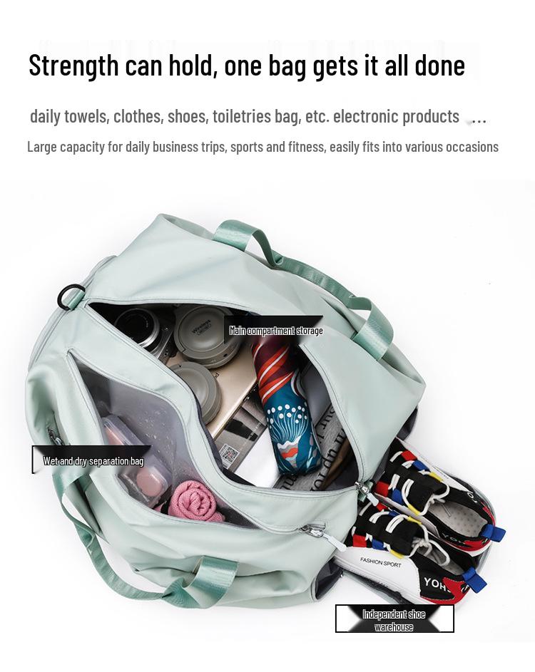 Women's Large Capacity Gym Bag with Wet/Dry Separation - Perfect for Short Trips and Casual Sports Activities