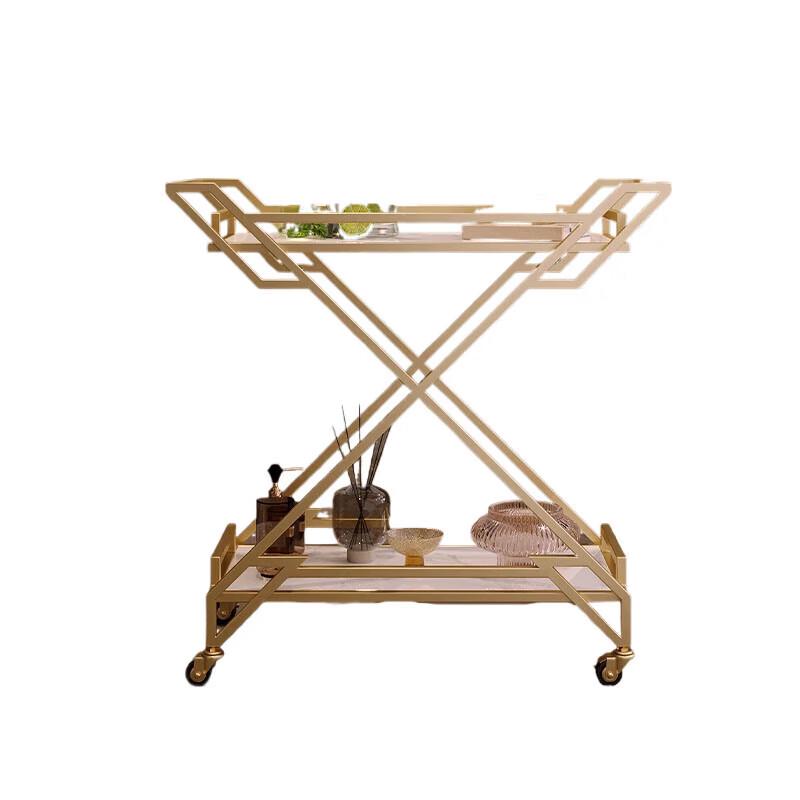 Modern Gold Serving Bar Cart