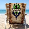Sea-ttle Fc Logo Printed Beach Towel, Super Soft Microfiber, Perfect Gift Birthday, for Pool, Beach, Travel, for family and friends