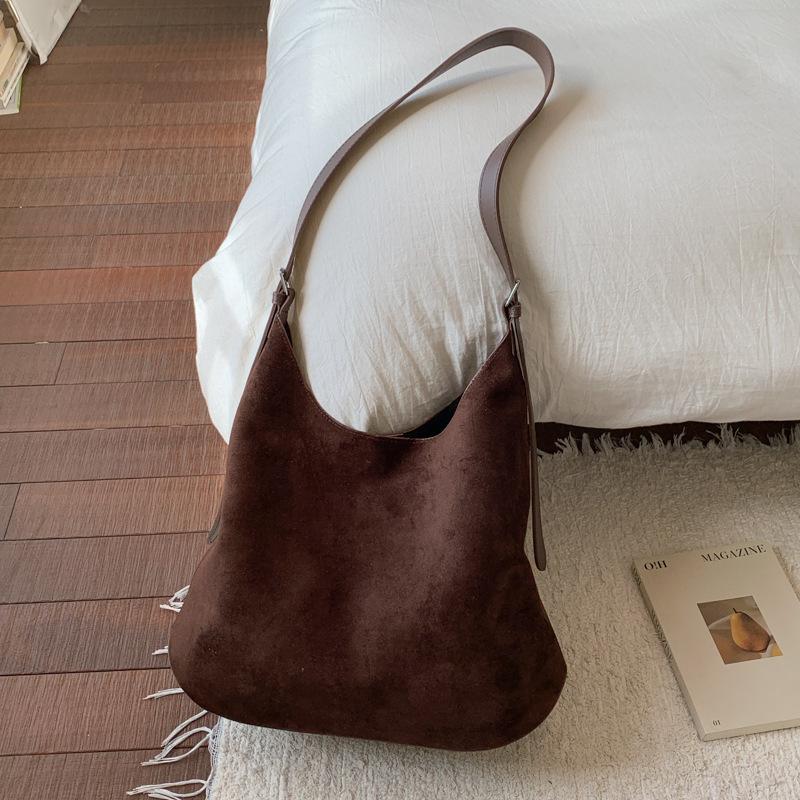 Suede large-capacity tote bag autumn new fashion high-value armpit bag