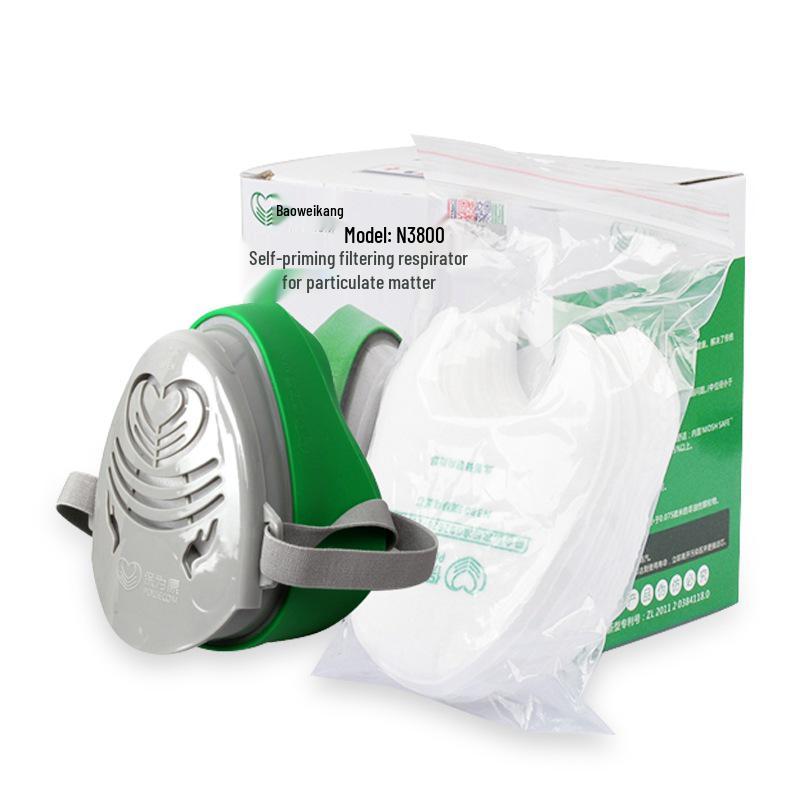 

Пылезащитная маска Bao Wei Kang 3800 с 4 фильтрами для защиты от промышленной, цементной и шлифовальной пыли