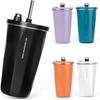 Apaeofl Tumbler with Straw, Stainless Steel, Wide Mouth, Vacuum Insulated, Suitable for Home, Office, and Outdoor Use, Available In Multiple Colors, K