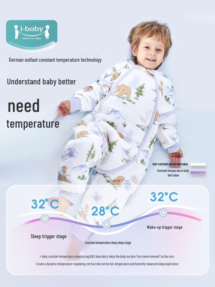 British Baby Autumn/Winter Knitted Split-Leg Sleeping Bag - Anti-Kick for Boys & Girls