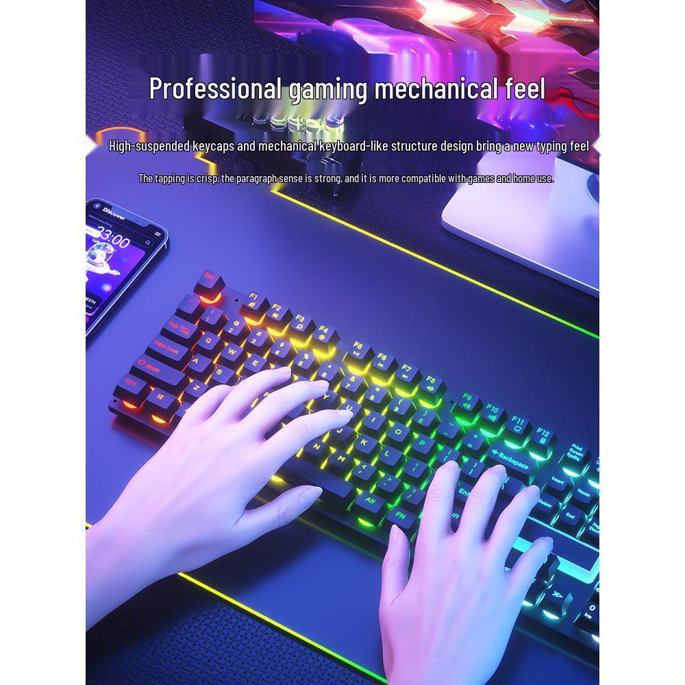 Wired Keyboard & Mouse Set: Silent E-sports Gaming & Typing