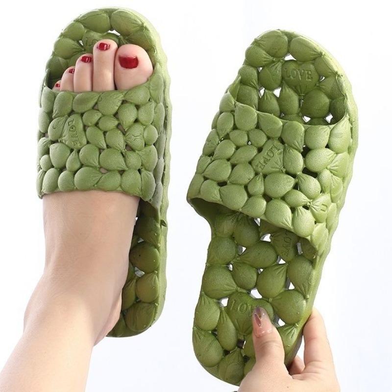 Thick-bottomed cool slippers women's new summer home bath non-slip indoor soft bathroom leakage does not stink feet plastic slippers men