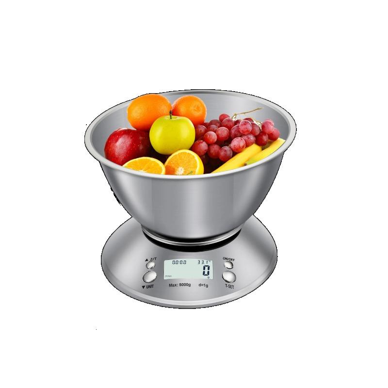 Stainless Steel Kitchen Scale with Tray, Hd LCD Digital Display, Automatic Shutdown, Accuracy 1g,max Weighing 5kg