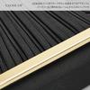 Party Bag for Weddings, Black Clutch, Women's 2-Way Gold Point Pleated Satin Clutch Bag with Long Chain (Silver)