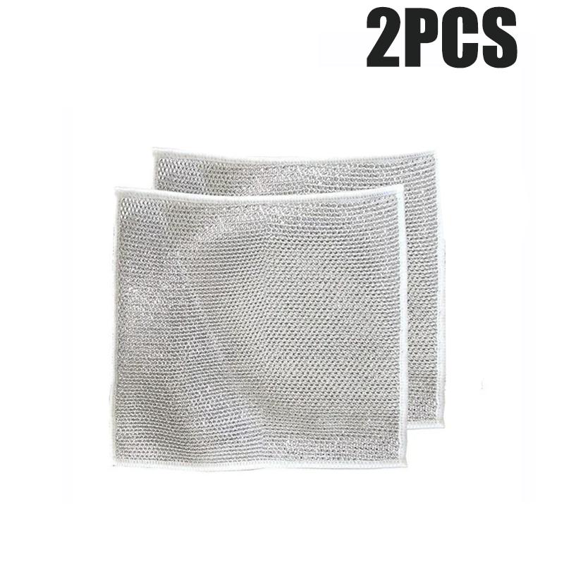 Multipurpose Wire Dishwashing Rags 10PCS Scrub Dish Cloths Reusable Cleaning Cloths For Wet And Dry Multifunctional Dish Washing