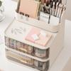 Multifunctional Desktop Cosmetics Organiser With Drawer Stacking Plastic Storage Trays For Beauty Tools School Supplies