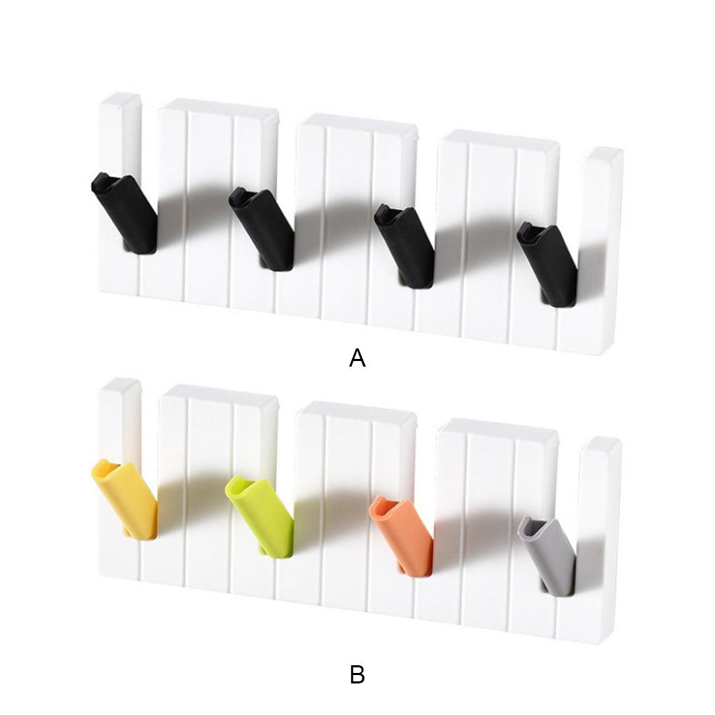 Wall Mounted Hanger Piano Shape Plastic Household Hotel Living Room Bathroom Decoration Holder Bag Keys Coat Hat Hook