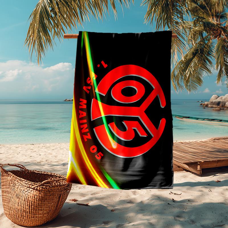 1 Stück Rotes Emblem FSV Mainz Strandtuch - Weiche, Saugfähige Mikrofaser, Leicht, Ideal für den Strand, Partys, Reisen, Camping Fan-Geschenke