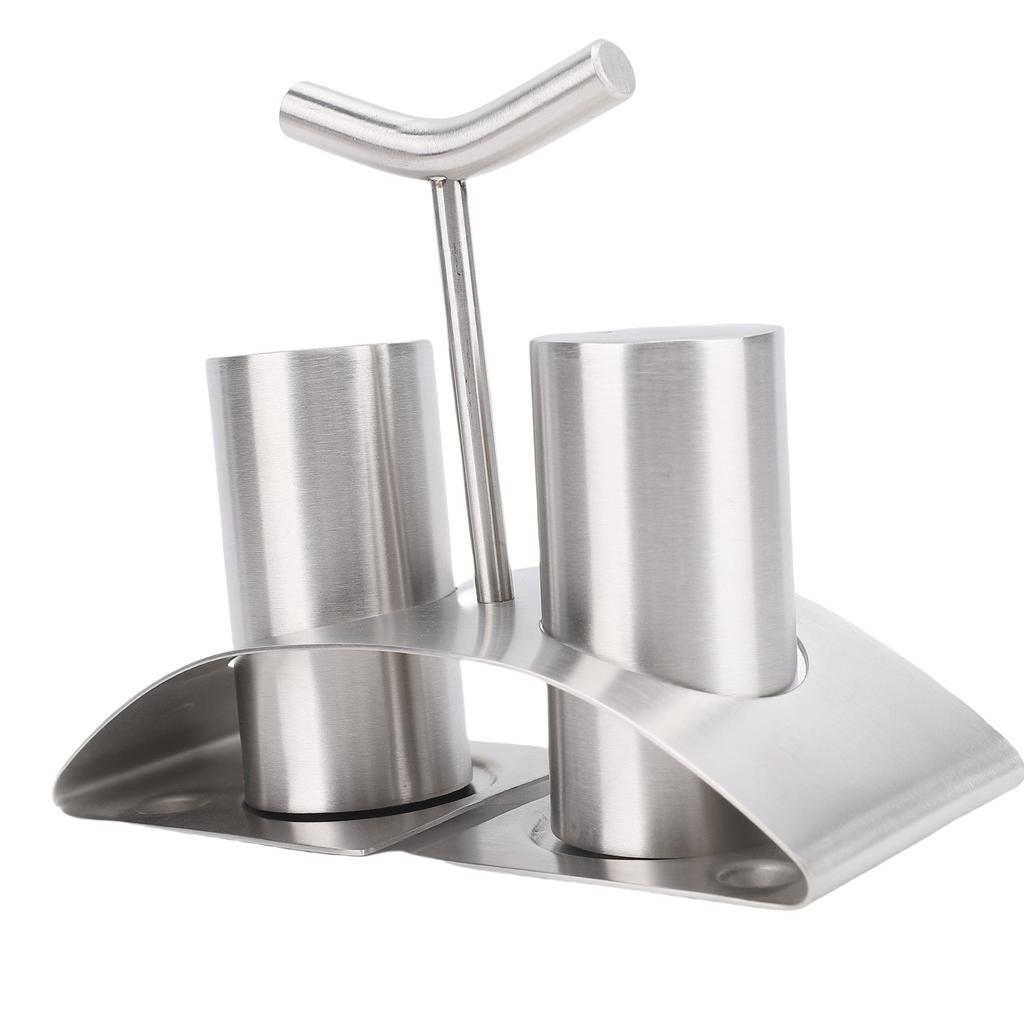 2PCS Kitchen Seasoning Jars 304 Stainless Steel Seasoning Container Condiment Bottle with Rack for