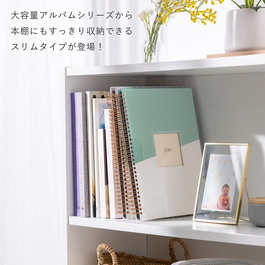 Iroha Publishing Square Album, Large Capacity Slim Size, 252 Photos, Powder Beige, 8.9 x 8.9 x 6 Panels, Square Photo, L-GAL-SL-05