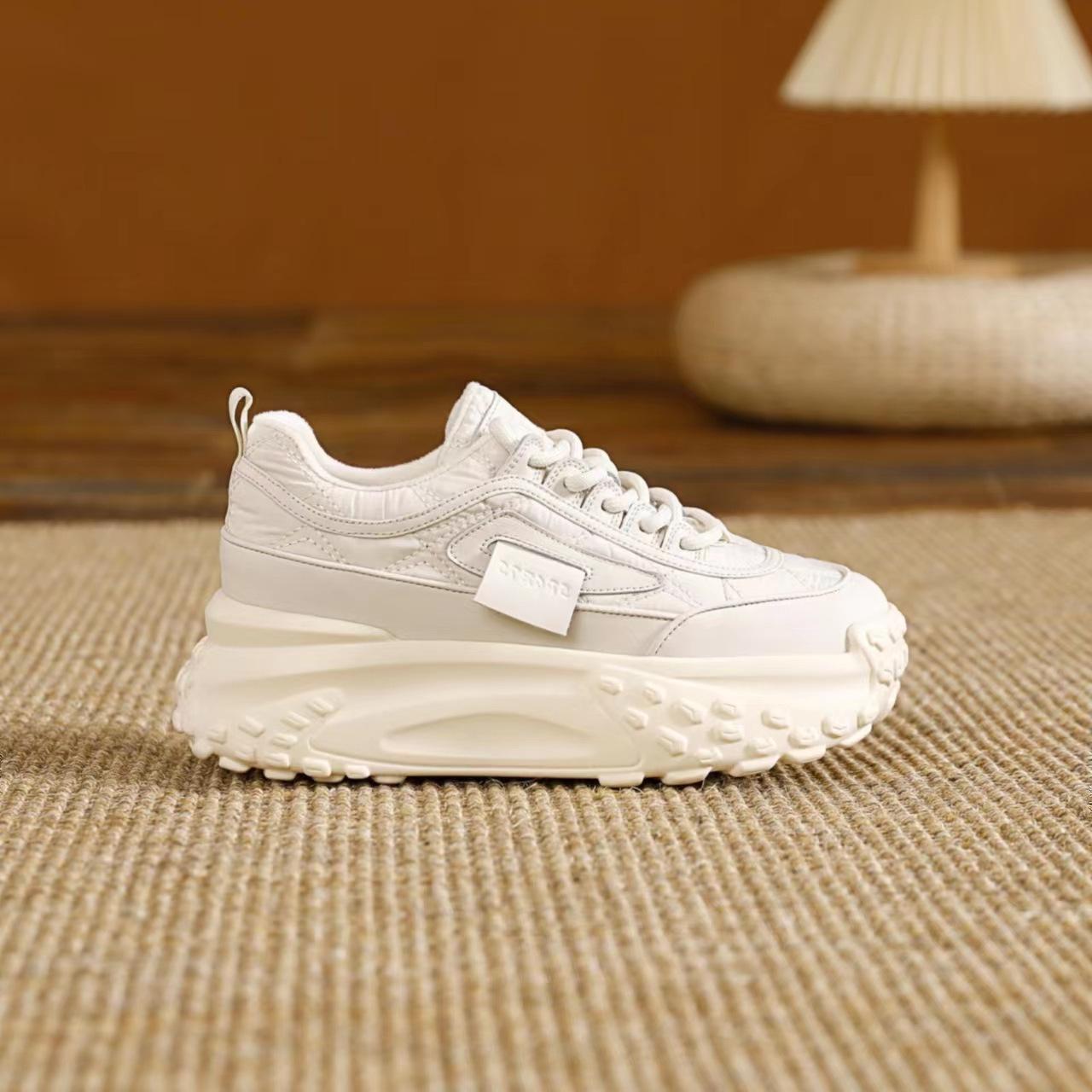 

Весенне-осенняя женская обувь, модная повседневная обувь для папы, удобная обувь на шнуровке, женская обувь на платформе 40