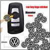 5/10 stk 14mm Bilnøkkel Emblemklistremerker Auto Kontrollnøkkel Logo Tilbehør For Volkswagen Golf-7 4 5 6 CC T-ROC Sharan Passat B5 6 7 Polos Tiguan R Line