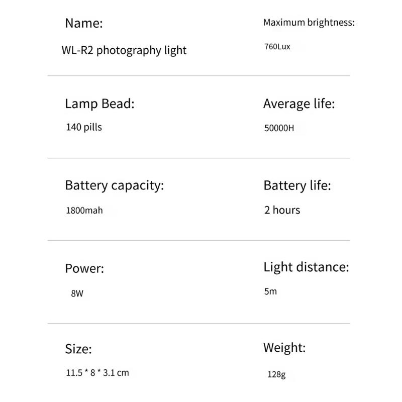 Handy-Licht LED Dimmbares Selfie-Licht für Handy und Kamera mit 1800mAh Akku 3 Lichtmodi für Fotografie Video