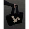 Autumn and winter plush rabbit bag large-capacity commuter class bag 2023 new niche fashion portable shoulder bag women