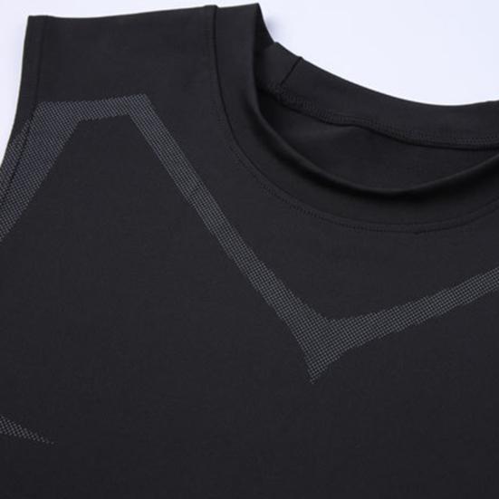 Men Fitness Vest Round Neck Sleeveless Sport Tops Breathable Fabric Camisole Vitality Enhancing Body Shaper