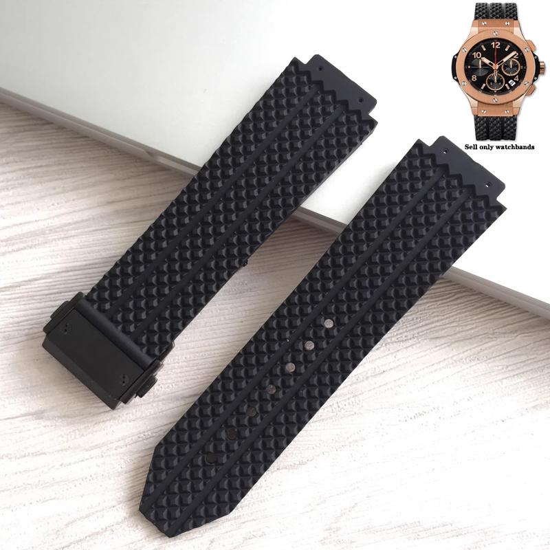 Silikonový řemínek na hodinky pro HUBLOT Hengbao HB Yubo classic fusion big bang Voděodolný gumový řemínek na hodinky vypouklý konec 26 * 19mm