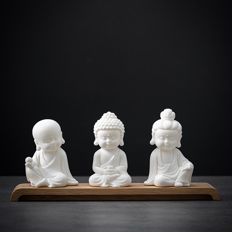 Zen Style Great Sun Tathagata Buddha Ornament Home Ceramic Buddha Statue Car Buddha Tea Pet Decoration Gift
