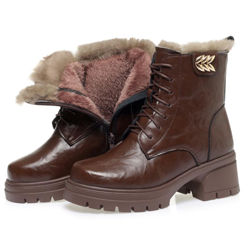 Fashion AIYUQI Women's Ankle Boots 2025 New Non-slip Warm Female Winter Shoes Genuine Leather Platform Snow Boots For Women