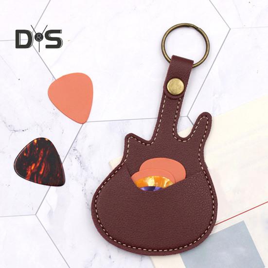 Plektrenhalter in Gitarrenform, Kunstleder-Plektrum-Etui, tragbare Plektrum-Aufbewahrungstasche für Gitarrenspieler, Liebhaber, Lehrer