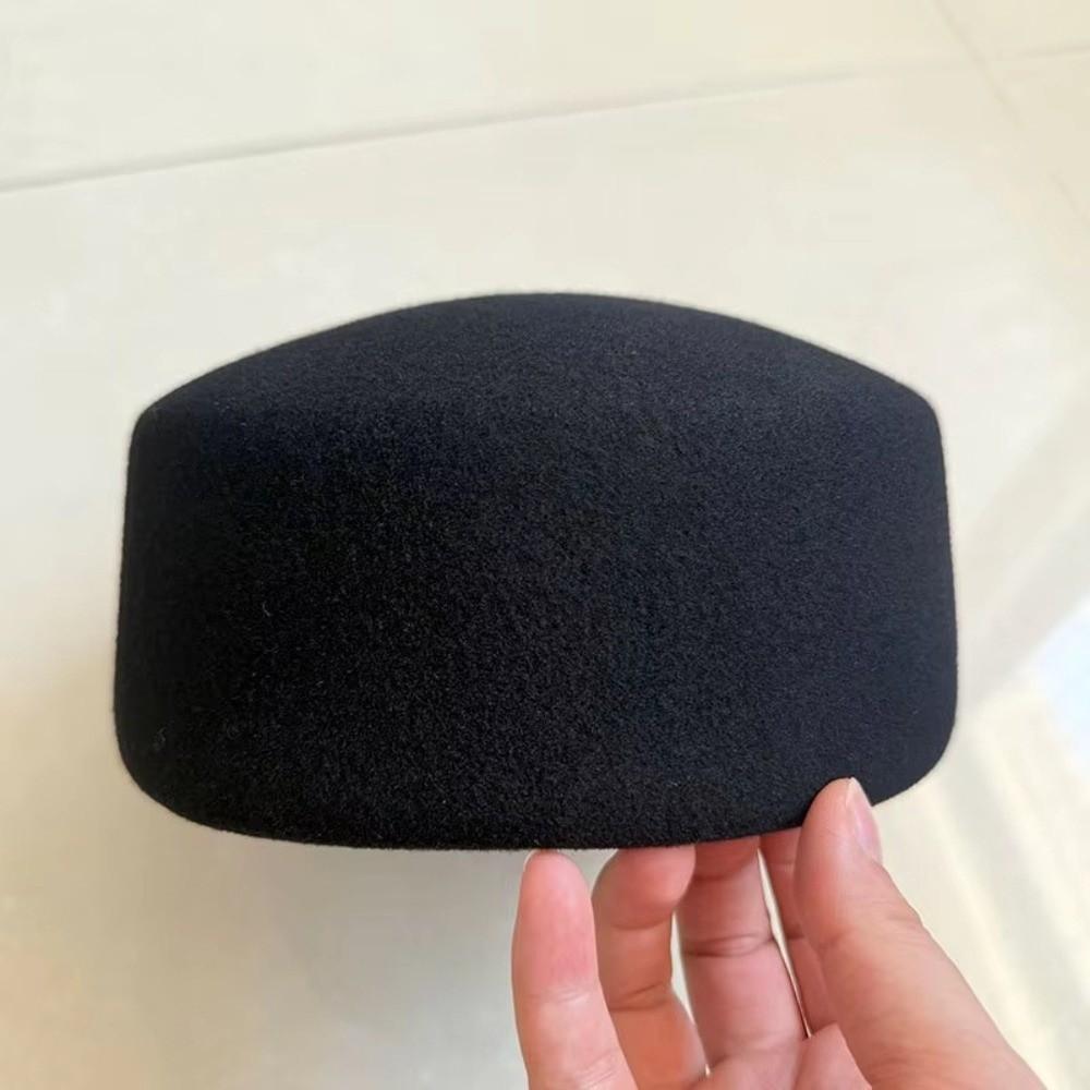 Elegant Top Hat Hard Top Flat Millinery Berets Fashion Fedoras Hats  Winter