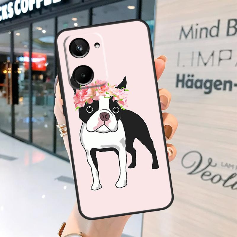 Boston Terrier Dog Case For Realme 15 13 12 10 11 14 Pro Plus GT6 GT7 C15 C35 C53 C55 C61 C63 C65 C67 C71 C75