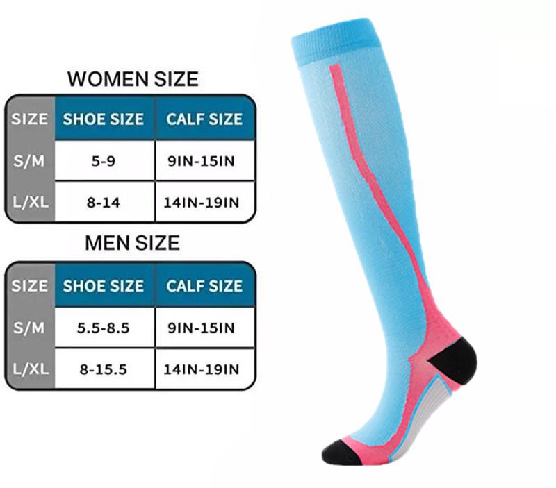 1 Pair Running Graduated Pressure Leg Area Warmers 20-30Mmhg For Running Marathon Cycling Football Varicose Veins Hosiery For Men'S Active Socks