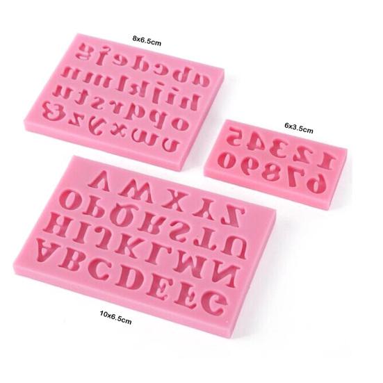 3 Stück Mini Buchstaben Zahlen Silikon Handgemacht Fondant Kuchen Dekorieren DIY Form