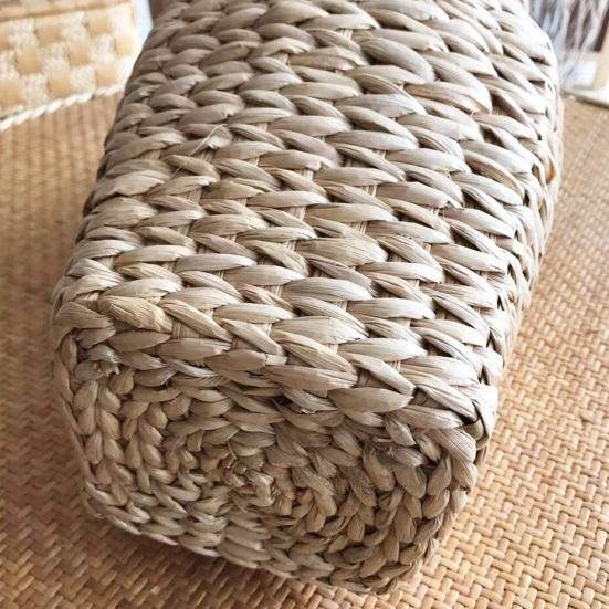 Rattan Vase Small Braided Boho Vase for Pampas Grass Flower Arrangement Rustic Farmhouse Handwoven Wicker Vase Basket for Table