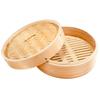 Cedar Chinese Steamer, 27cm, with Lid, 2-Tier Set, for Home and Commercial Use, Natural Wood