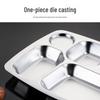 Drui'en 201 Stainless Steel 6-Compartment Lunch Tray