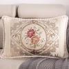 Jacquard Throw Pillowcase European Single Sofa Cushion Embroidered Rectangular Living Room Sofa Back Pillow Covers
