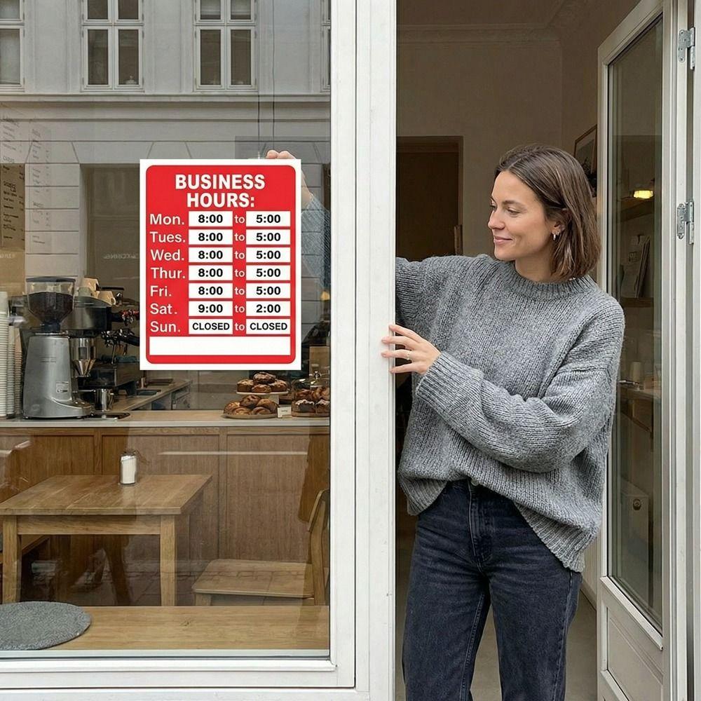 Waterproof Business Hours Sticker Sunproof Business Hours Window Decal  Glass Door Application