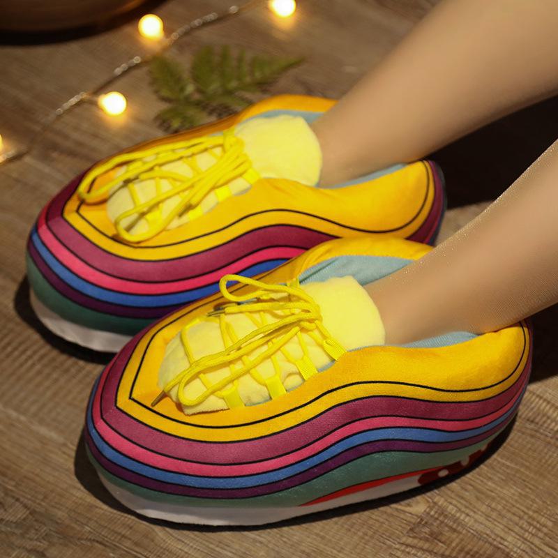 "Douyin-Inspired AJ1 Coconut Slippers: Retro Cotton Home Footwear for Couples"