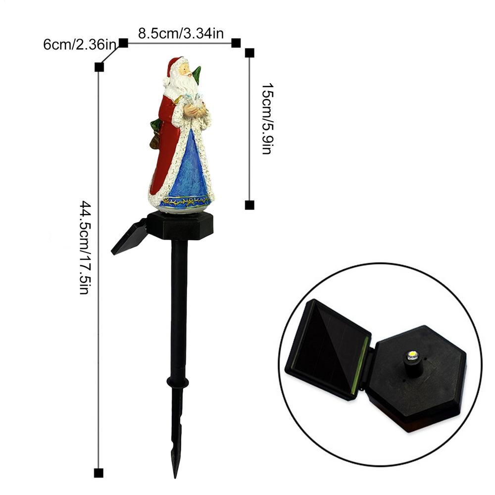 Outdoor Solar Christmas Lights Stake Santa Claus Decorations Pathway Lights Christmas Garden Landscape Decoration Lights