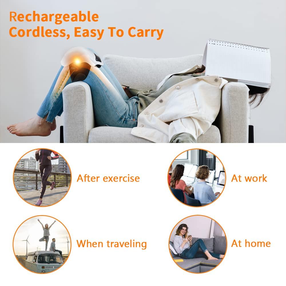 Electric Heating Massage Knee Pad Wireless Heated Knee Massager Wormwood Constant Temperature Hot Compress Vibration Massage