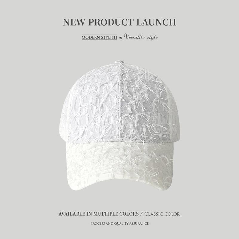 

Новая бейсболка женская летняя тонкая дышащая кружевная солнцезащитная кепка Burr Edge персонализированная полая шляпа Adjustable белый