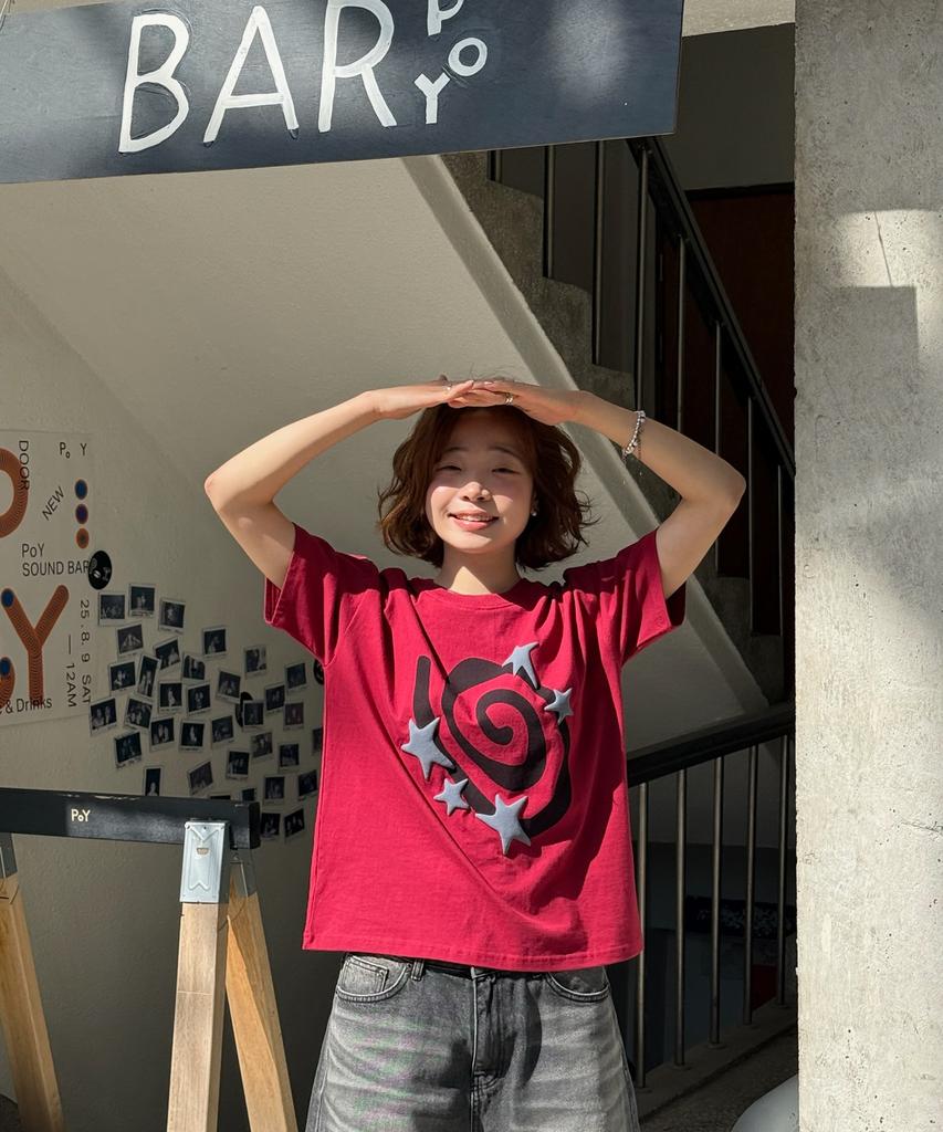 AMOU Molly Star Half T-Shirts Red