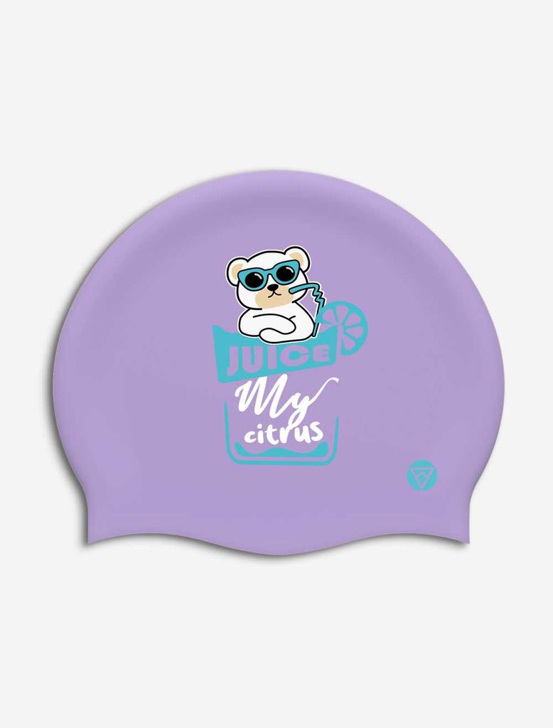 Toneidoseupocheu Happy Bear Silicone Swim Cap Purple