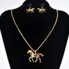 Animal Horse Pendant Necklace With Colorful Oil Drop Design For Women Summer Fashion
