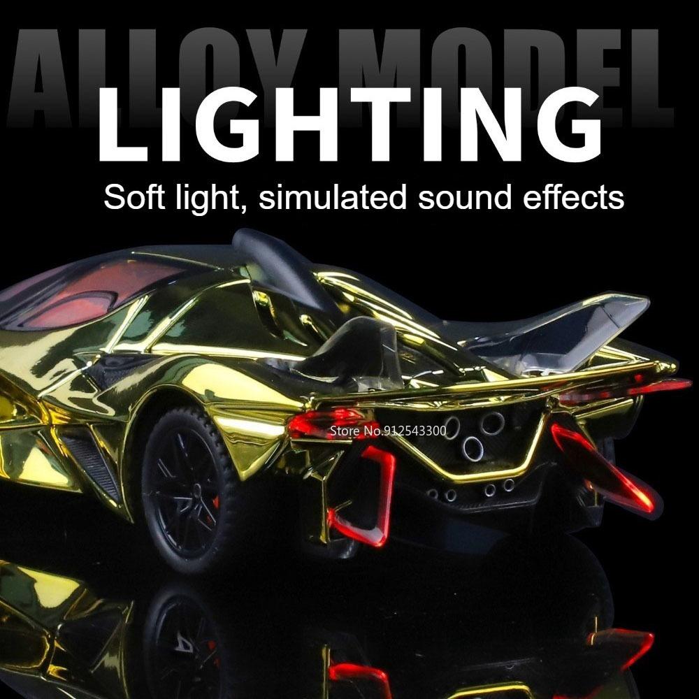 1:32 Apollo EVO IE Model Toy Car Exquisite Interior Doors Opened Diecast Metal Pull Back Toys Cars Sound Light Presents for Boys