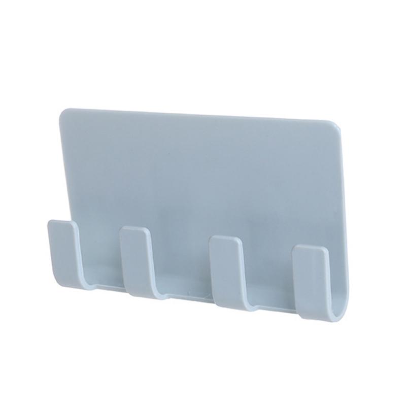Sticky Phone Support Phone Charger Holder Wall Mounted 4 Hooks Storage Hanger Storage Rack for Home