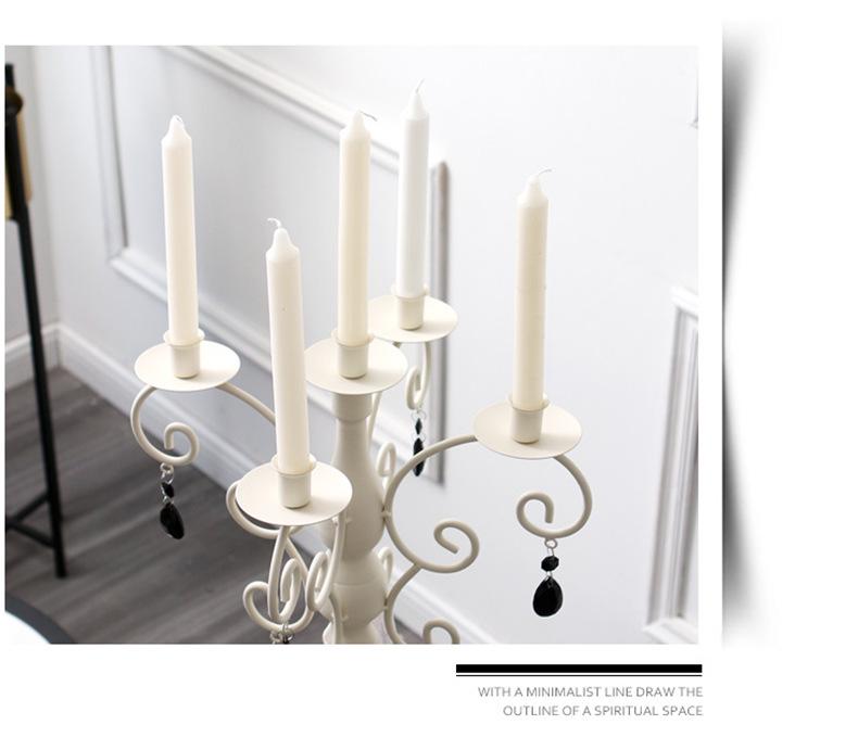 European Black Candle Holder for Five Candles - Elegant Hotel Decoration Ornament