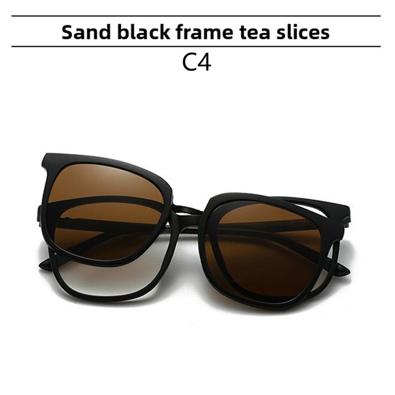 2 In 1 Magnetic Multi-Functional Night Vision Driving Sunglasses Magnetic Clip-On Lens Myopia Frames Sun Protection
