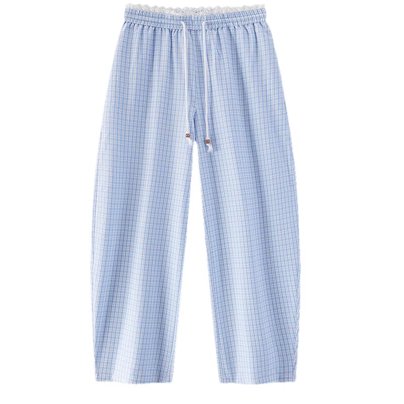 Semir Women s Relaxed Fit Grid Pattern Trousers M