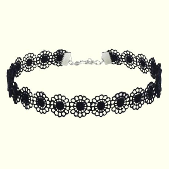 6Pcs Exquisite Lace Decor Choker Necklace Beautiful Elastic Polyester Women Choker for Party
